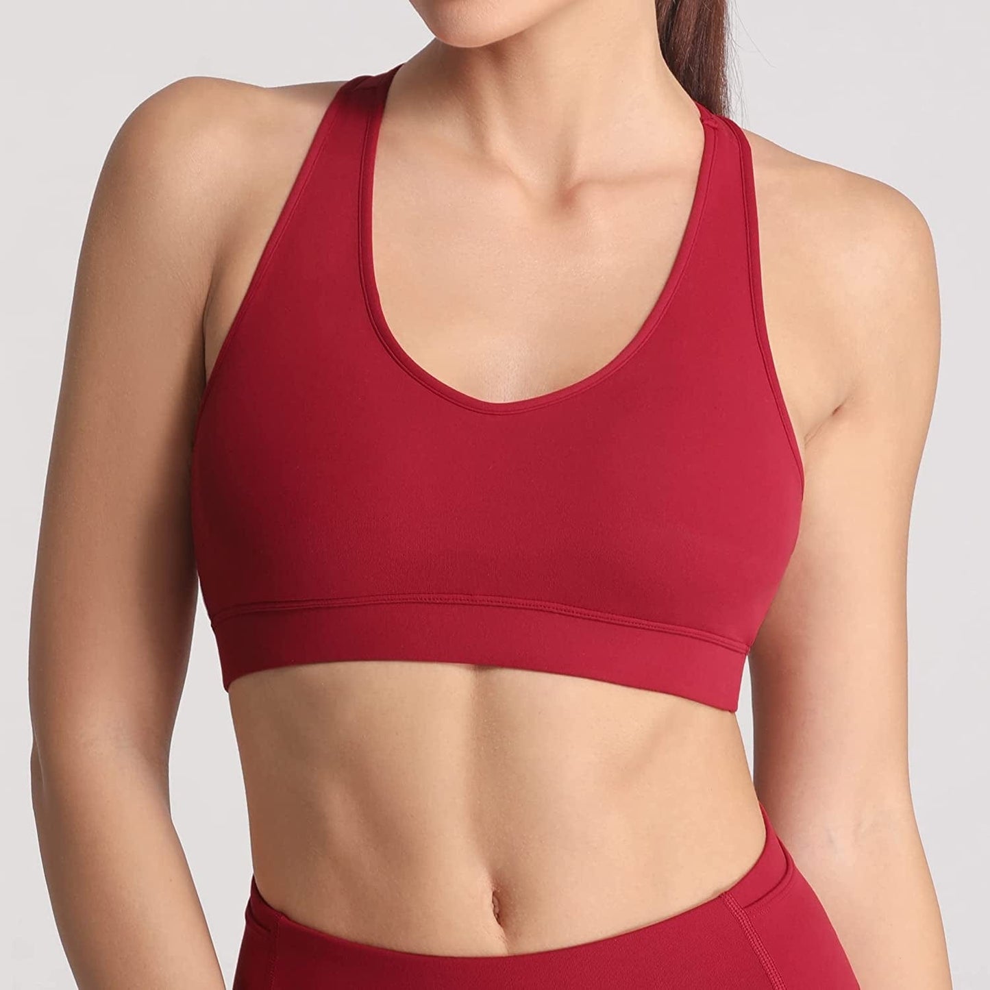 Sports Bra for Women with Removable Cups Workout Racerback Padded Sports Bras Medium Support A-C Cup