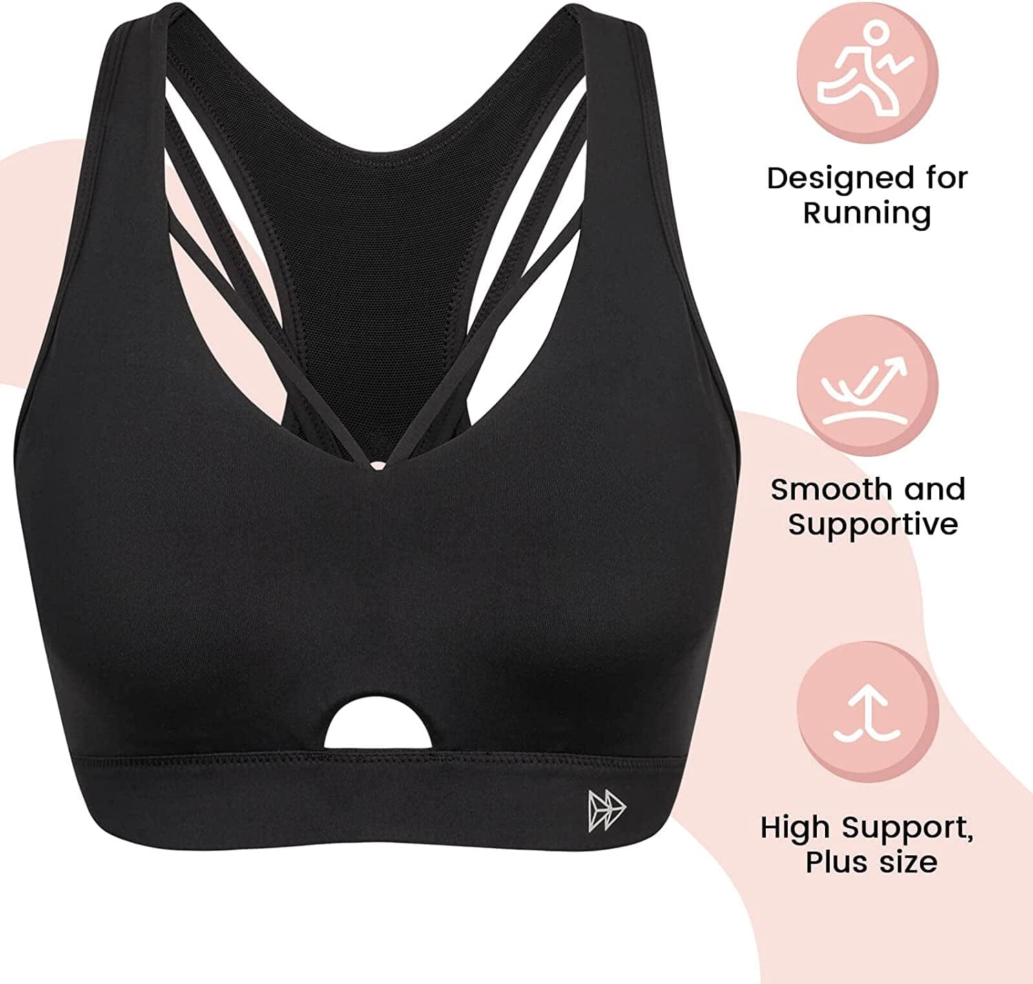 Sports Bra High Impact - Strappy Criss Cross Sports Bra Full Support for plus Size Fitness Gym