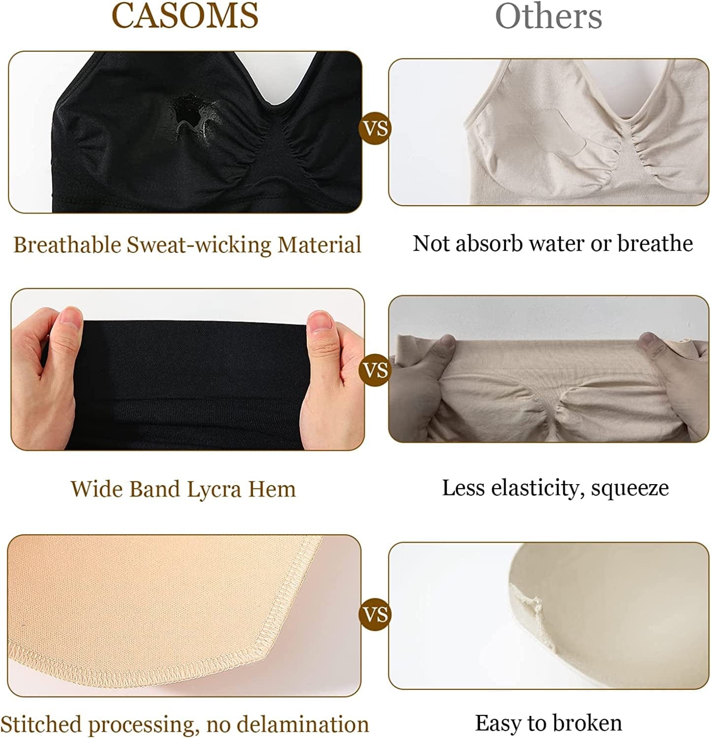 Sports Bras, Comfort Bras for Women, Seamless, Underwireless, Sleep Yoga Bras with Removable Pads