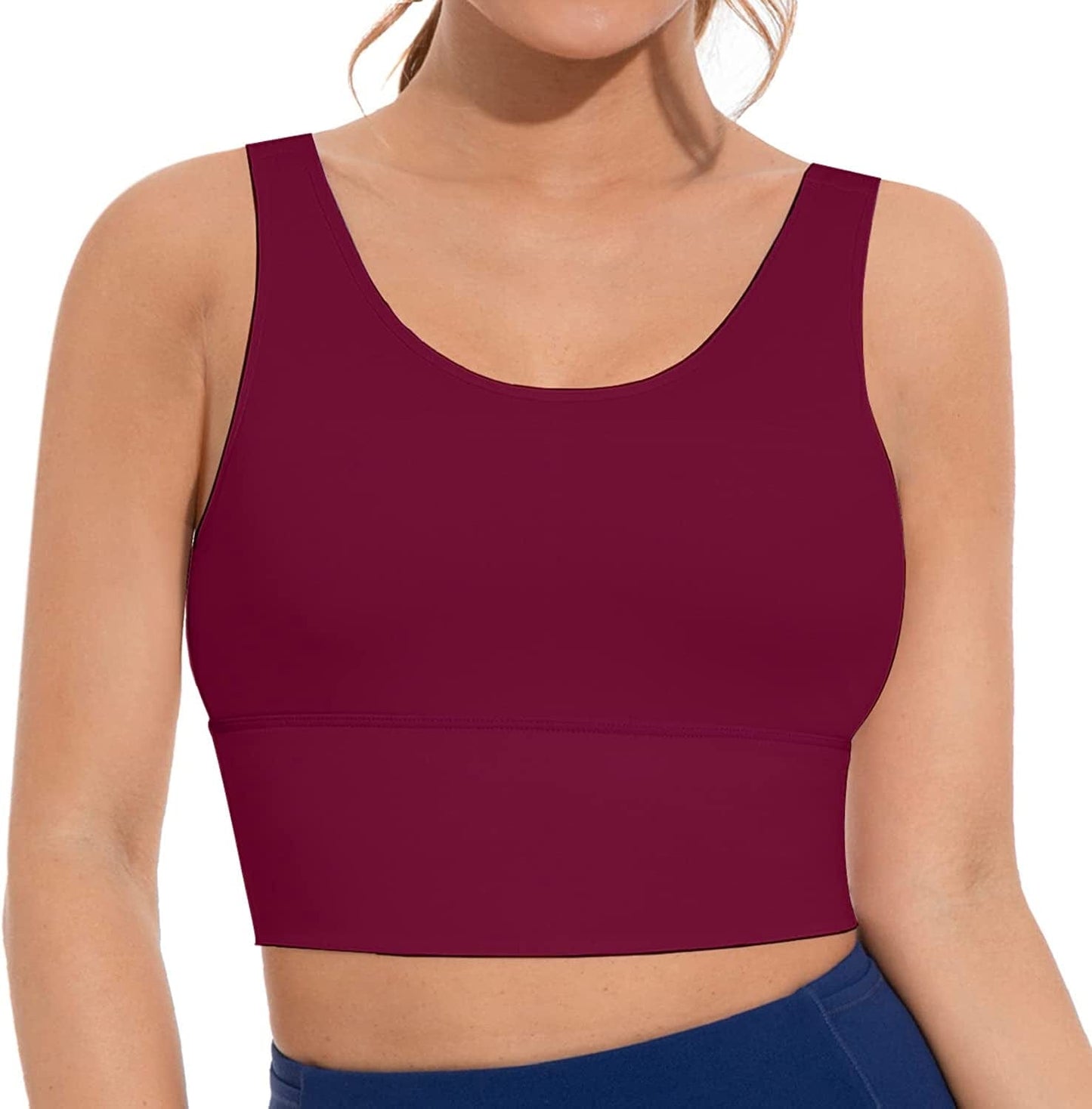 Sports Bras for Women Comfortable Longline Wireless Bras Padded Tank Top Workout Gym Yoga