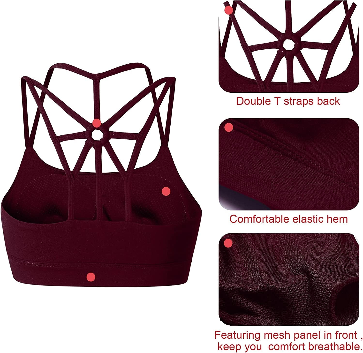 Sports Bras for Women Cross Back Padded Sports Bra Medium Support Workout Running Yoga Bra