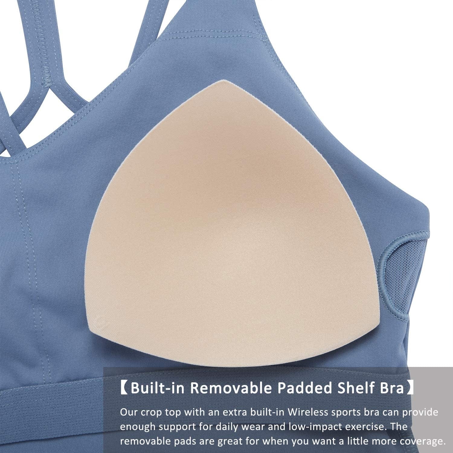Sports Bras for Women Longline Padded Yoga Camisole Crop Tank Top with Built-In Sports Bra