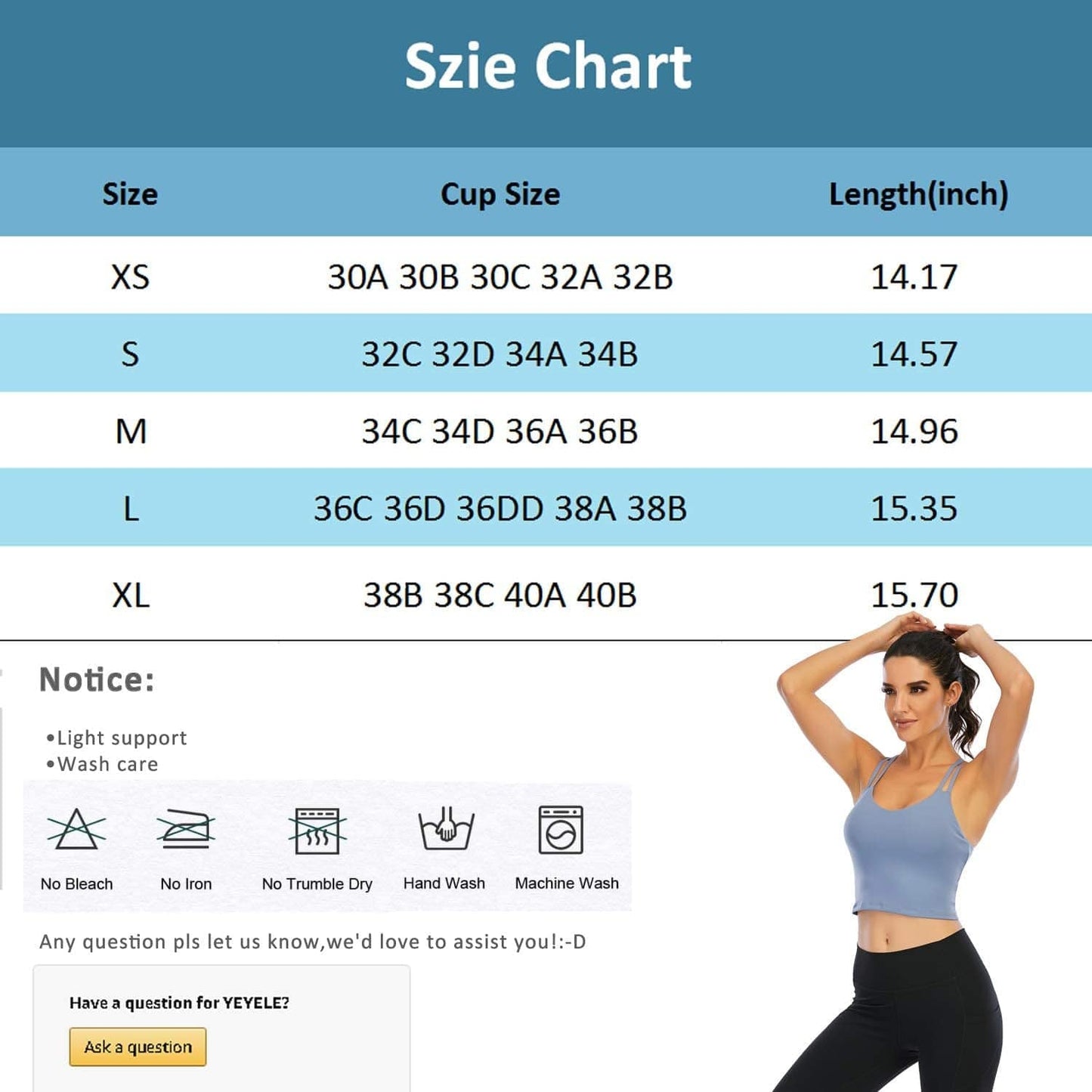 Sports Bras for Women Longline Padded Yoga Camisole Crop Tank Top with Built-In Sports Bra