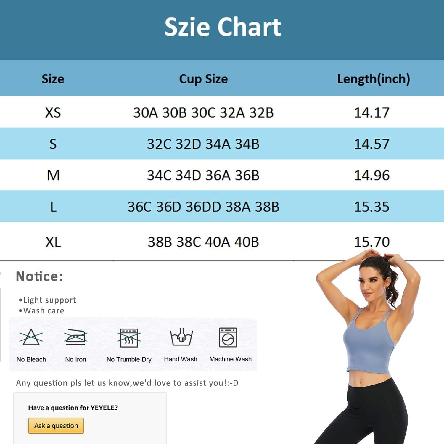 Sports Bras for Women Longline Padded Yoga Camisole Crop Tank Top with Built-In Sports Bra