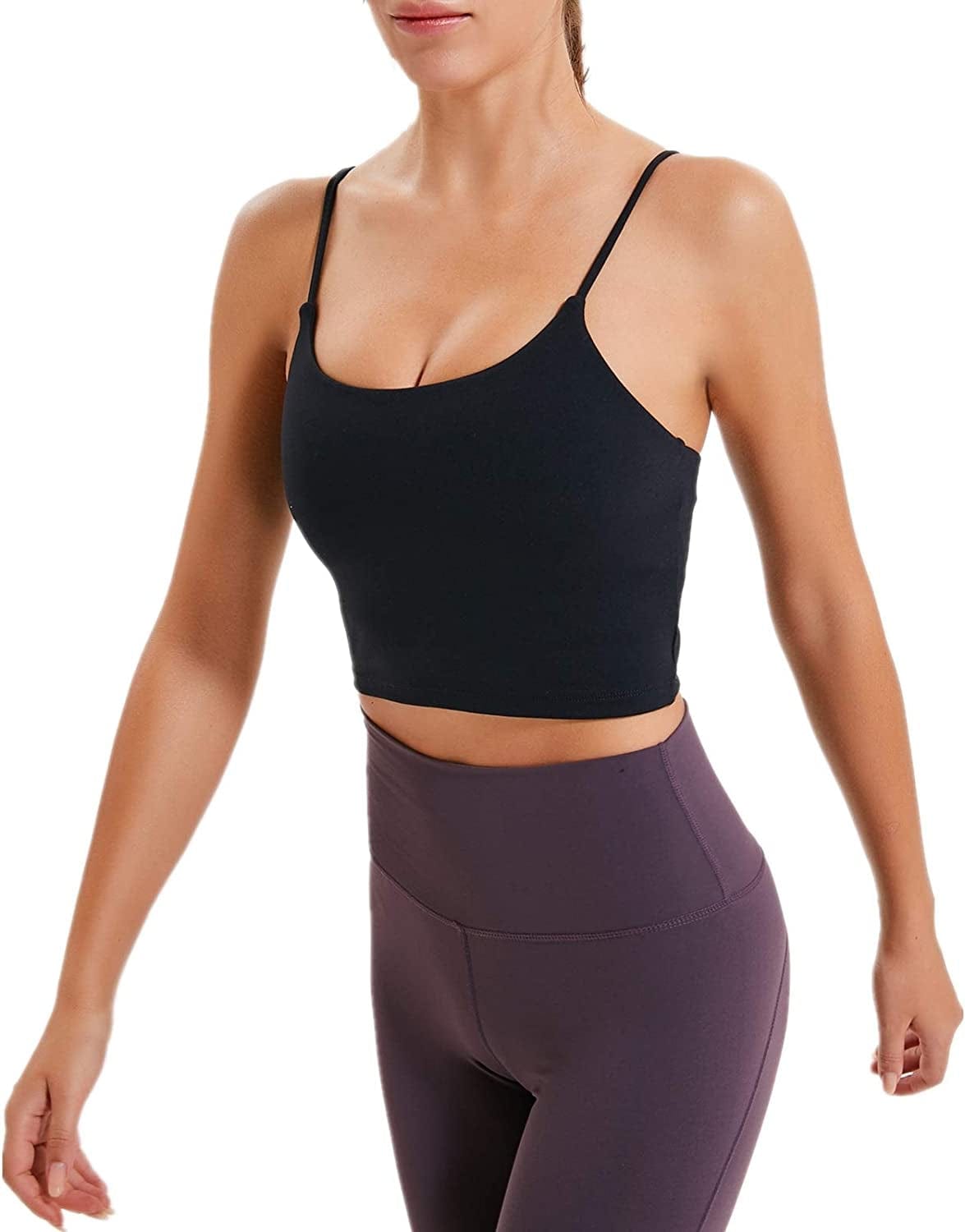 Sports Bras for Women Longline Padded Yoga Tank Tops Workout Fitness Running Crop Tops