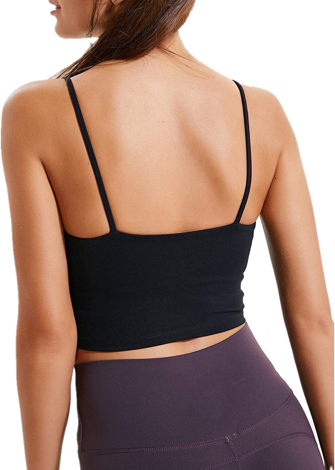 Sports Bras for Women Longline Padded Yoga Tank Tops Workout Fitness Running Crop Tops