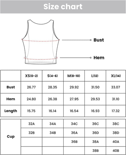 Sports Bras for Women Padded Tank Tops Sleeveless Workout Crop Tops with Built in Bra