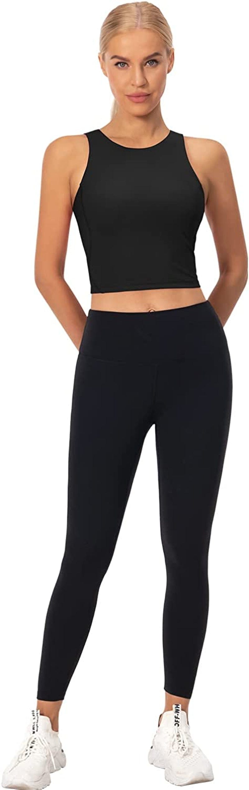 Sports Bras for Women Padded Tank Tops Sleeveless Workout Crop Tops with Built in Bra