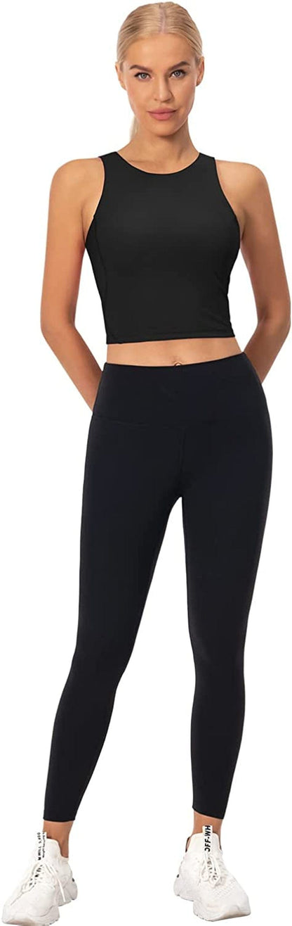 Sports Bras for Women Padded Tank Tops Sleeveless Workout Crop Tops with Built in Bra