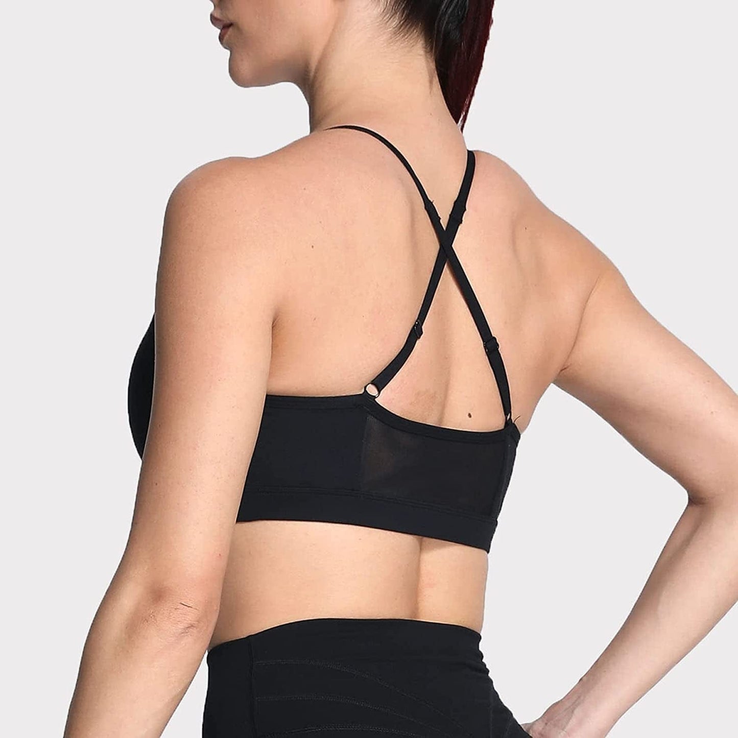 Sports Bras for Women Workout Fitness Ruched Training Baddie Cross Back Yoga Crop Tank Top