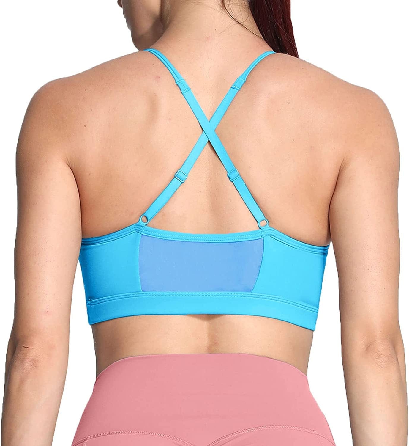 Sports Bras for Women Workout Fitness Ruched Training Baddie Cross Back Yoga Crop Tank Top