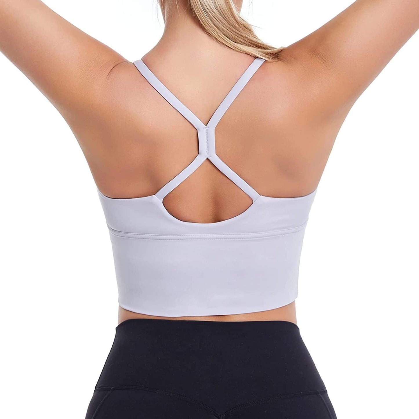 Sports Bras Longline Fitness Crop Tops Tank Yoga Running Shirts V-Neck Spaghetti Strappy Workout Yoga Bra