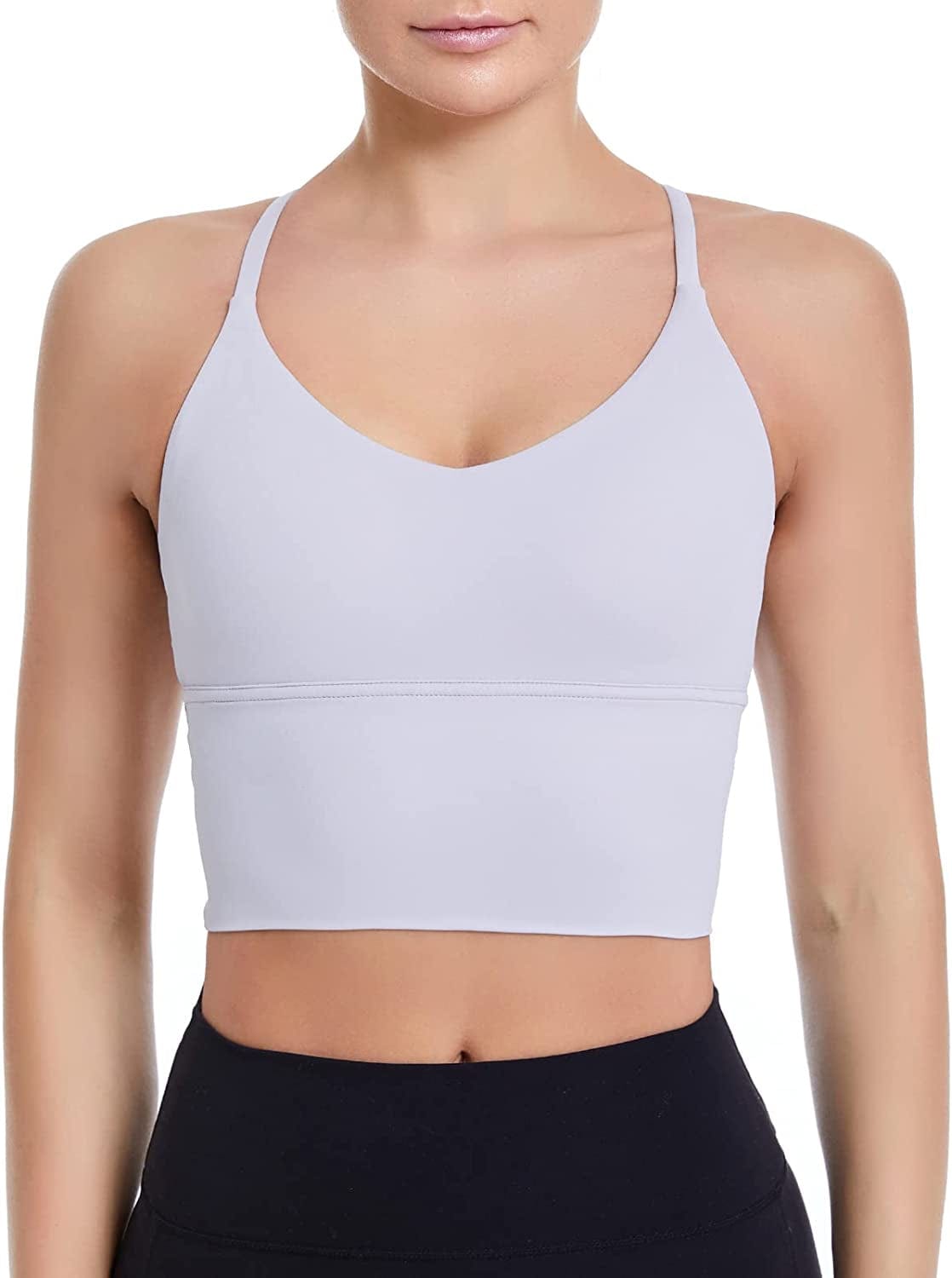 Sports Bras Longline Fitness Crop Tops Tank Yoga Running Shirts V-Neck Spaghetti Strappy Workout Yoga Bra