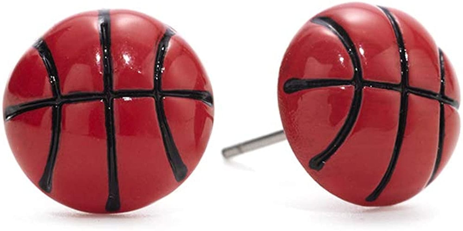 Sports Stud Soccer, Volleyball, Softball, Tennis Basketball, Baseball, Football Earrings Jewelry Girls Women Mom Player Fan Gift Basketball Enamel