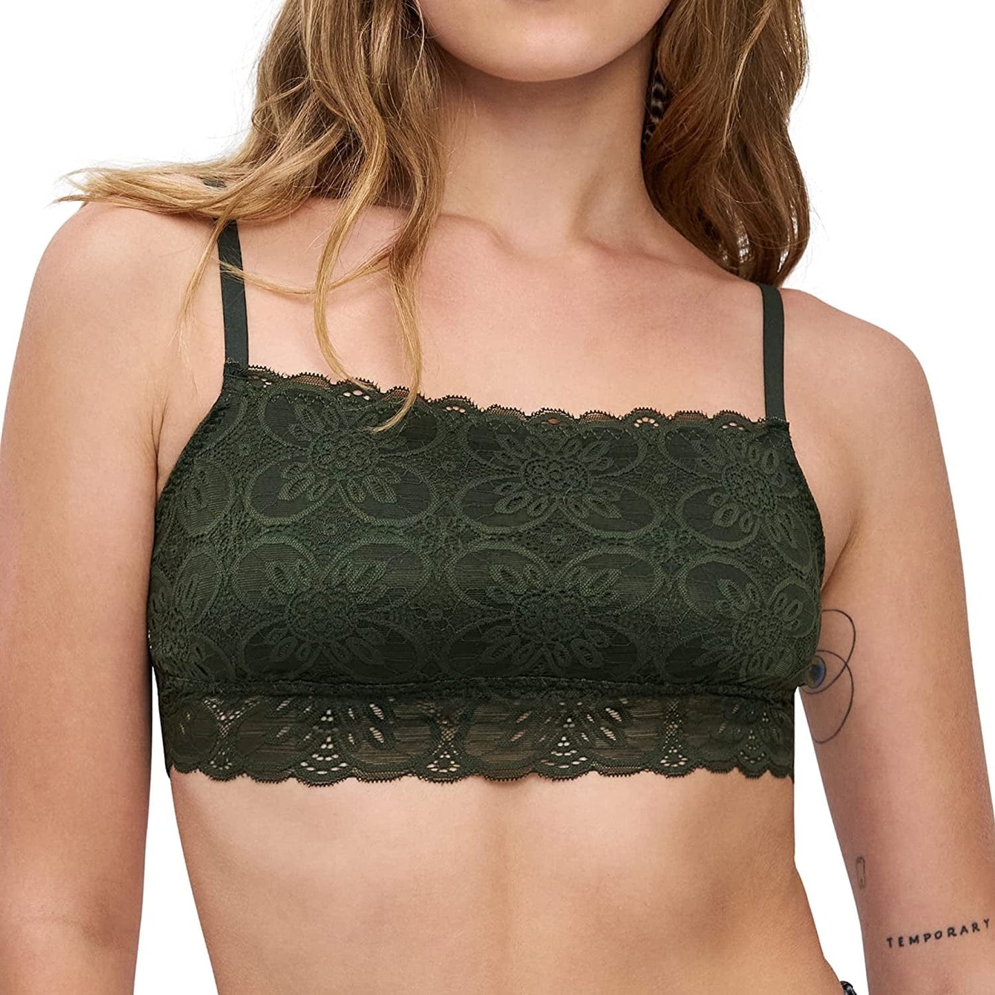 Square Neck Lace Bralette - Lace Bralettes for Women, Padded Bralette, Wireless Bras for Women Duffle Bag / Small