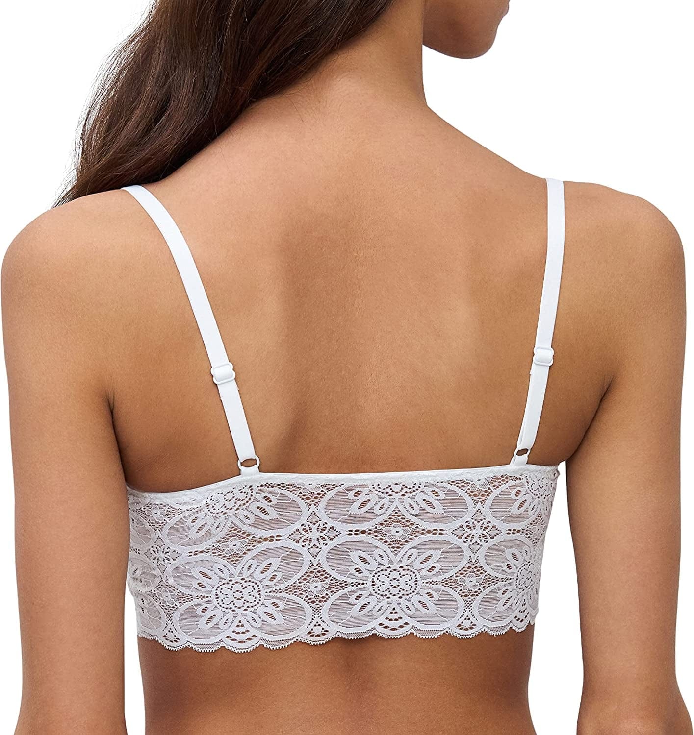 Square Neck Lace Bralette - Lace Bralettes for Women, Padded Bralette, Wireless Bras for Women