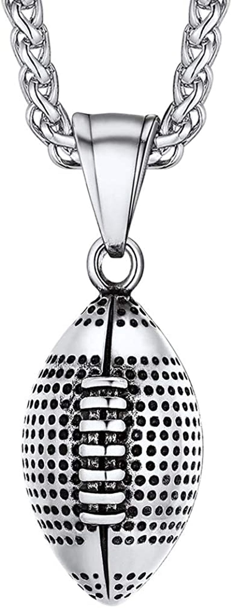 Stainless Steel 3D Soccer Football/Basketball Charm Necklace/Earrings Unisex Jewelry Boys Mens Girls Womens Fan Gift 06 silver-football