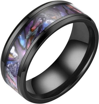 Stainless Steel Anxiety Ring for Women Men Size 6 13 Width 8MM 6 Color Exquisite Ring Black Sand Blasted Finished Silver Rings Sets Stainless Steel,Multicolor,Silver / 7