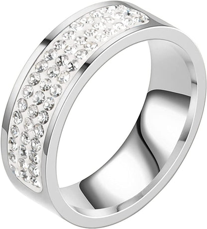 Stainless Steel Anxiety Ring for Women Men Size 6 13 Width 8MM 6 Color Exquisite Ring Black Sand Blasted Finished Silver Rings Sets A1c-silver / 7