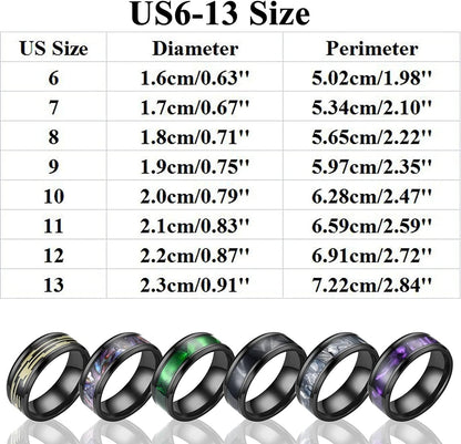 Stainless Steel Anxiety Ring for Women Men Size 6 13 Width 8MM 6 Color Exquisite Ring Black Sand Blasted Finished Silver Rings Sets