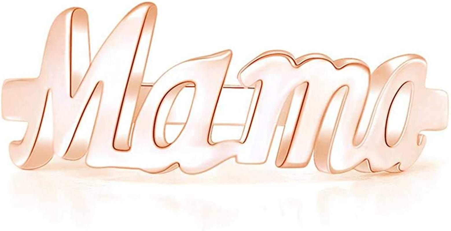 Stainless Steel Mother'S Day Birthday Mama Christmas Baby Shower Graudation Statement Ring Rose Gold / 8
