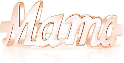 Stainless Steel Mother'S Day Birthday Mama Christmas Baby Shower Graudation Statement Ring Rose Gold / 8