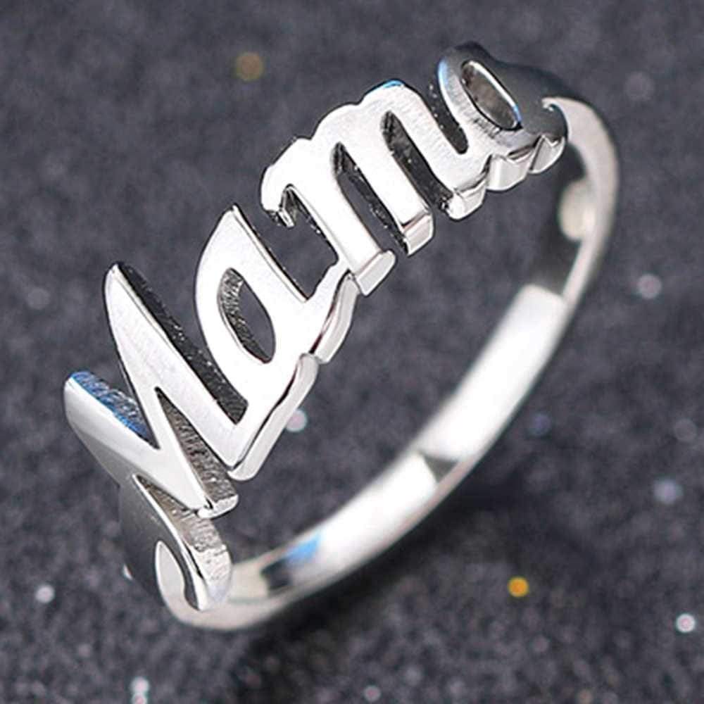 Stainless Steel Mother'S Day Birthday Mama Christmas Baby Shower Graudation Statement Ring