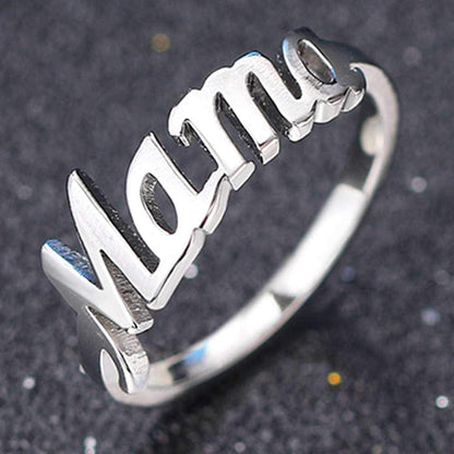 Stainless Steel Mother'S Day Birthday Mama Christmas Baby Shower Graudation Statement Ring