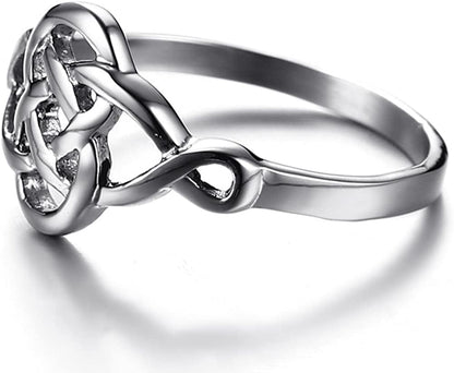Stainless Steel Plain Classical Celtic Love Knot Wedding Promise Anniversary Ring