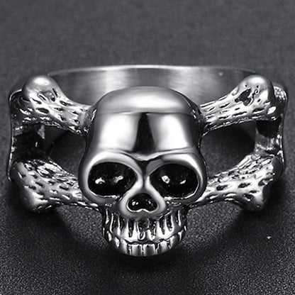 Stainless Steel Retro Vintage Gothic Skull Cocktail Party Biker Ring