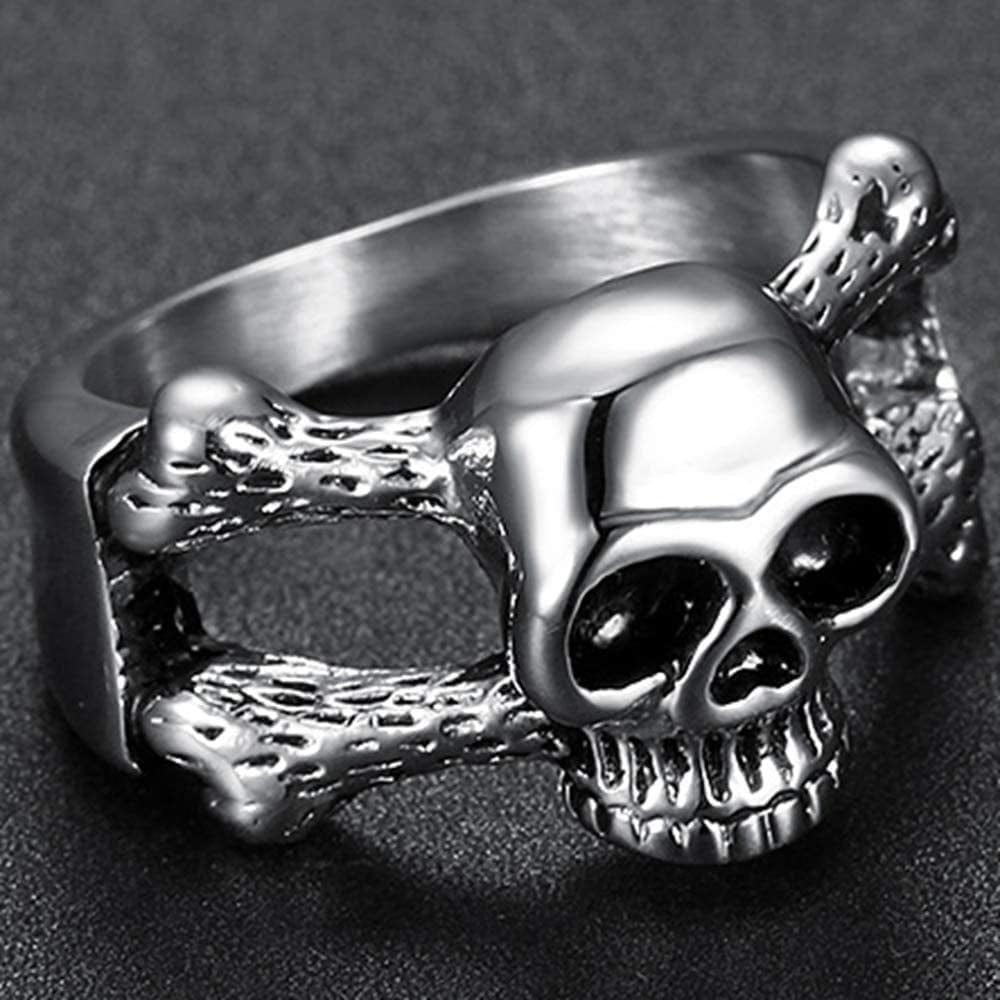 Stainless Steel Retro Vintage Gothic Skull Cocktail Party Biker Ring