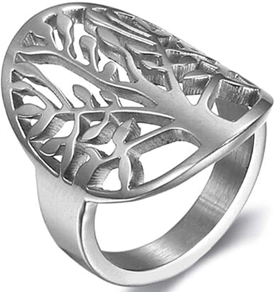 Stainless Steel Tree of Life Ring Statement Promise Anniversary Cocktail Party 9