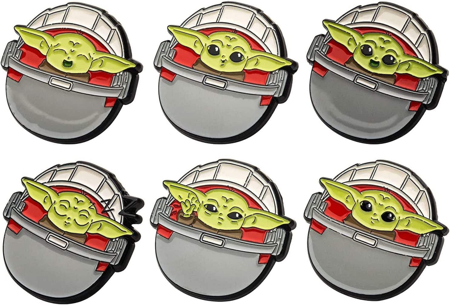 STAR WARS the Mandalorian Season 2 the Child in the Carriage Limited Edition Metal-Based with Enamel 6 Lapel Pin Set ( Exclusive)