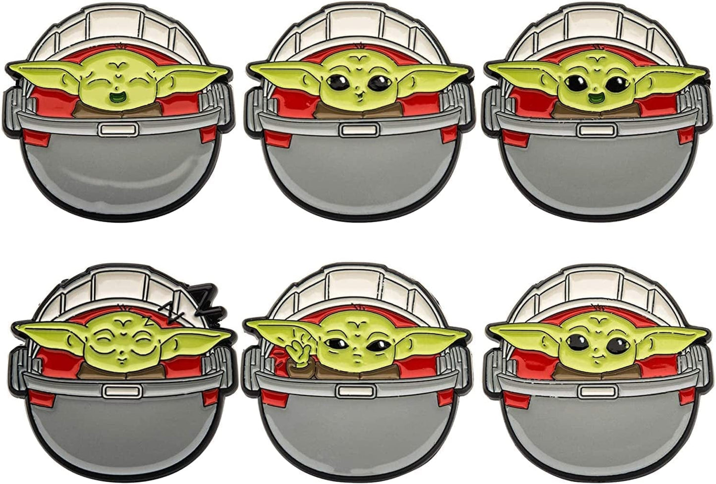 STAR WARS the Mandalorian Season 2 the Child in the Carriage Limited Edition Metal-Based with Enamel 6 Lapel Pin Set ( Exclusive)