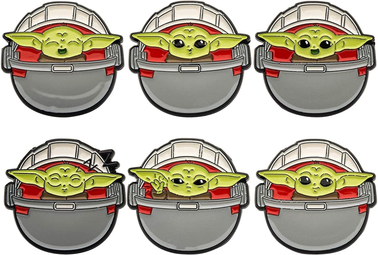 STAR WARS the Mandalorian Season 2 the Child in the Carriage Limited Edition Metal-Based with Enamel 6 Lapel Pin Set ( Exclusive)