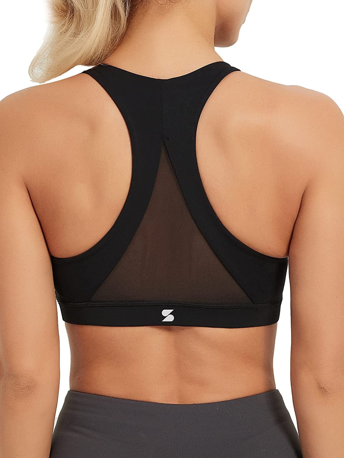 Stelle Women’S Longline Sports Bra Wirefree Padded Crop Tank Top Medium Support for Yoga Workout Fitness 8-black-top / Medium