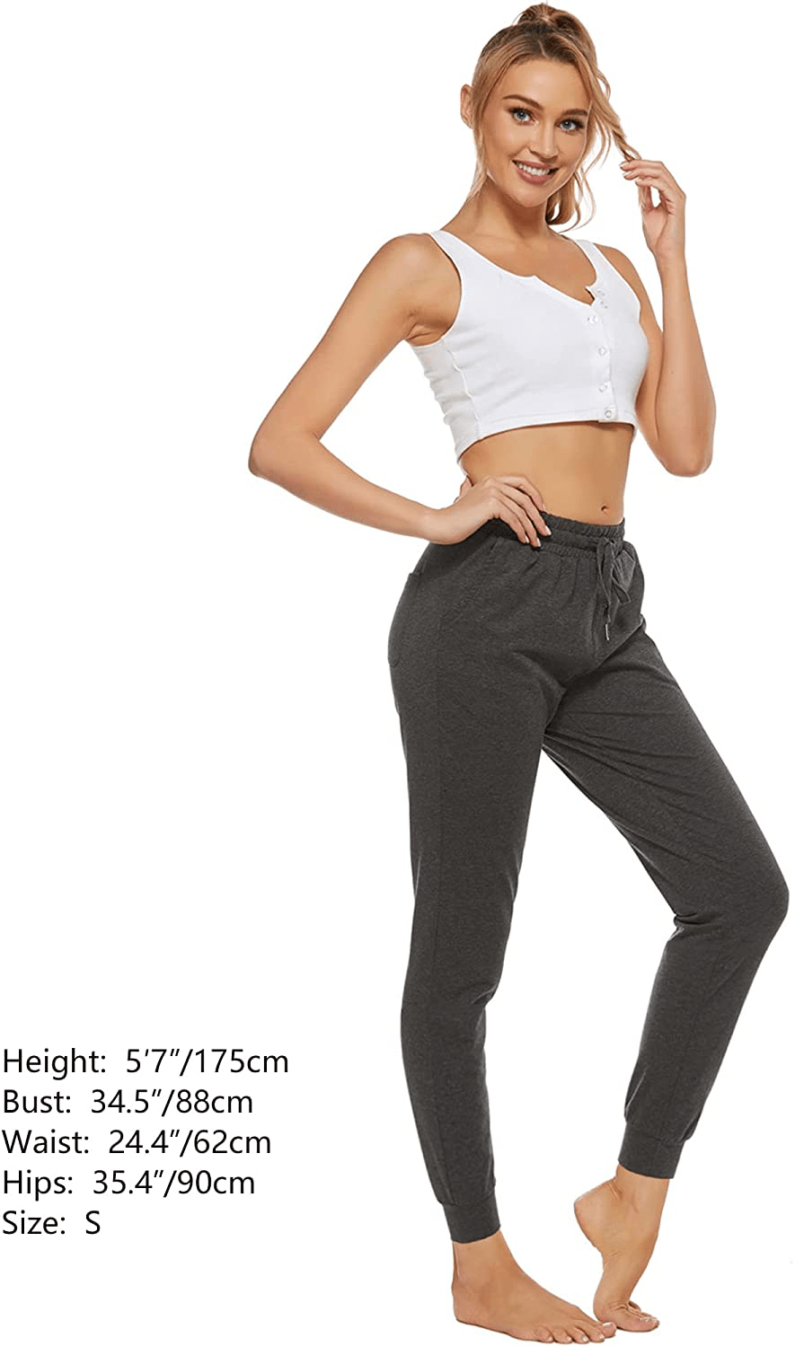 Stelle Women'S Sweatpants Lightweight Yoga Joggers Athletic Workout Track Pants with Pockets 28" Apparel & Accessories > Clothing > Activewear Kylie Max   