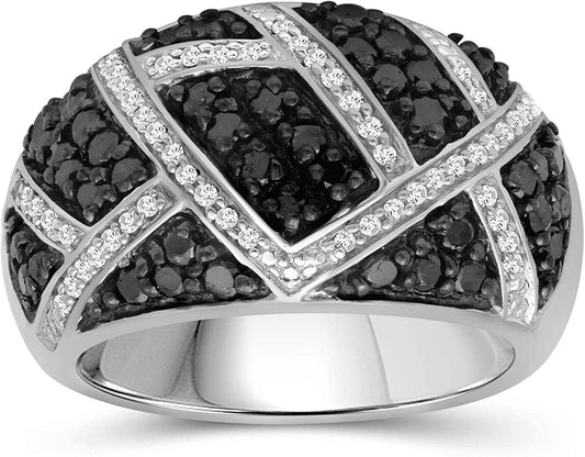 Sterling Silver 1 Carat Black & White Diamond Ring for Women | Diamonds for Everyday Womens Wear 6