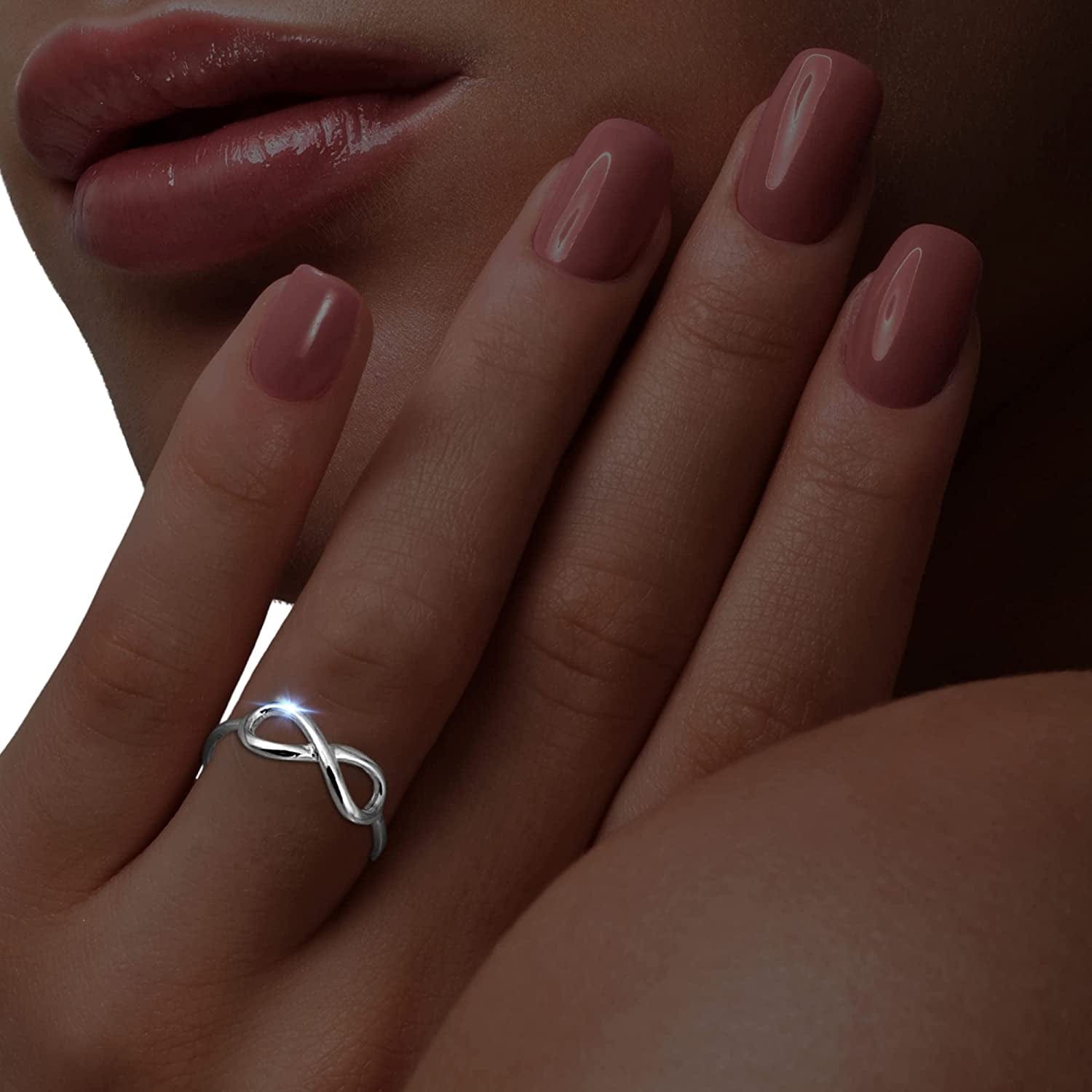 Sterling Silver 14K Gold Plated Infinity Ring for Women | Gold and Silver Infinity Designed Band Ring by