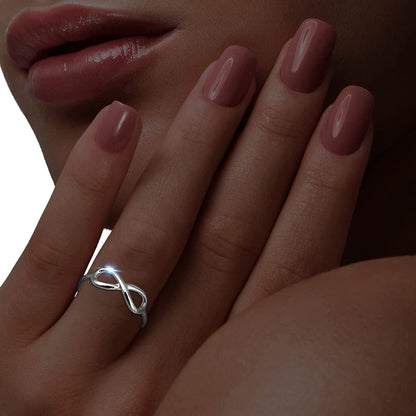 Sterling Silver 14K Gold Plated Infinity Ring for Women | Gold and Silver Infinity Designed Band Ring by
