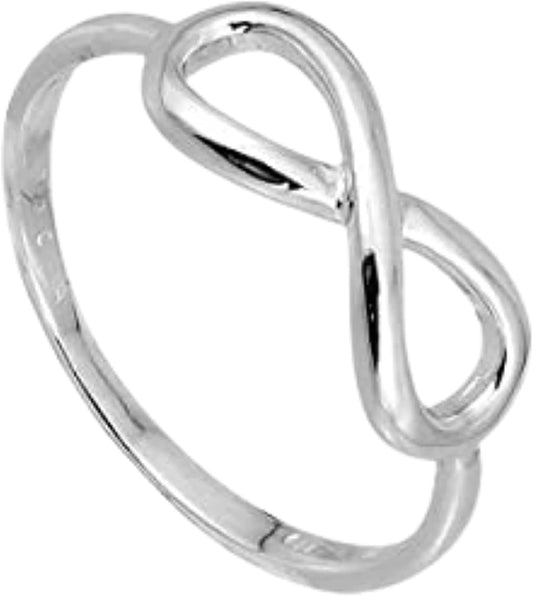 Sterling Silver 14K Gold Plated Infinity Ring for Women | Gold and Silver Infinity Designed Band Ring by Silver Infinity Ring / 8