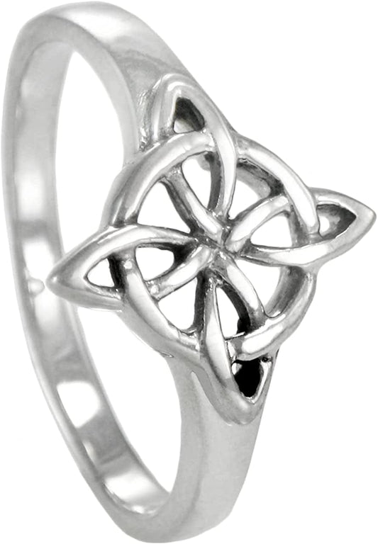 Sterling Silver Celtic Quaternary Wiccan Witches Knot Ring (Sizes 4-15) 7