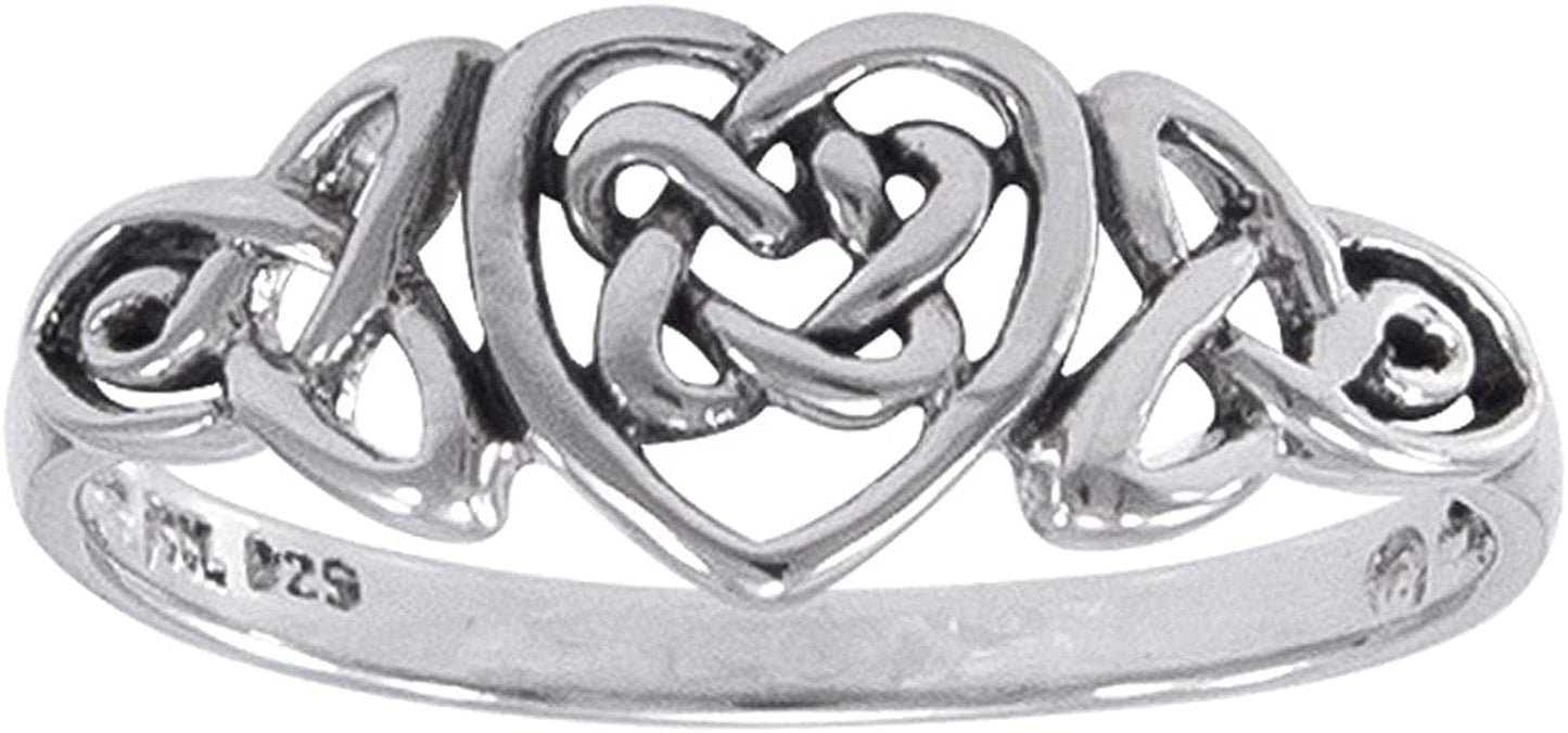 Sterling Silver Celtic Trinity Knot Heart Ring(Sizes 3,4,5,6,7,8,9,10,11,12,13,14,15,16) 3