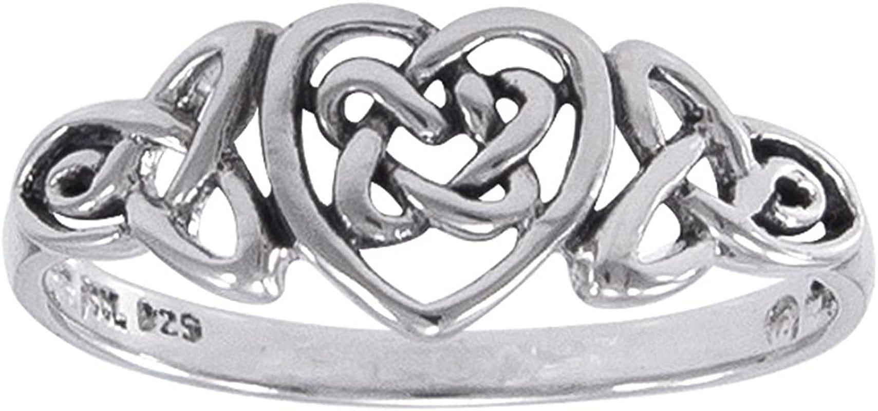 Sterling Silver Celtic Trinity Knot Heart Ring(Sizes 3,4,5,6,7,8,9,10,11,12,13,14,15,16) 3