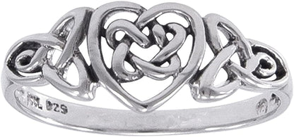Sterling Silver Celtic Trinity Knot Heart Ring(Sizes 3,4,5,6,7,8,9,10,11,12,13,14,15,16) 3