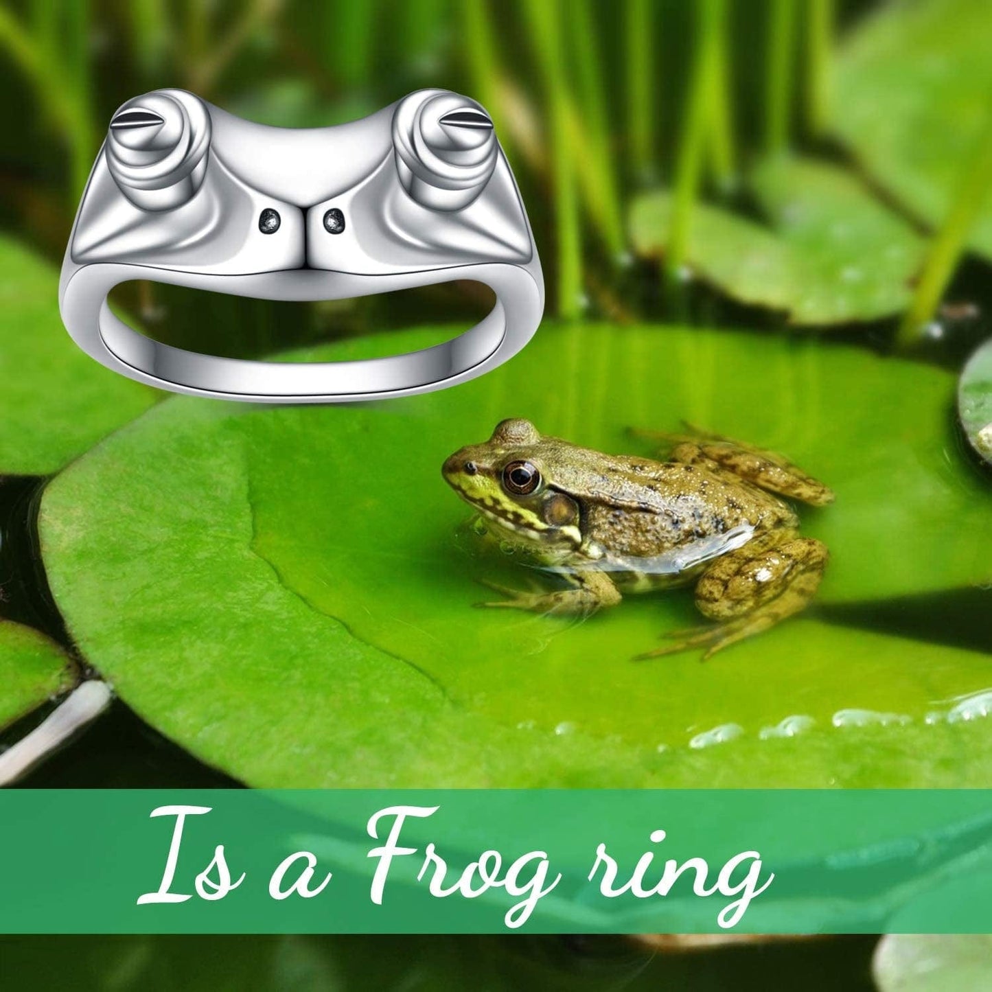 Sterling Silver Frog Rings for Women Vintage Cute Animal Finger Ring Silver Fashion Party Jewelry Gifts for Women Girl