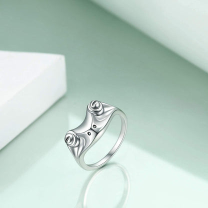 Sterling Silver Frog Rings for Women Vintage Cute Animal Finger Ring Silver Fashion Party Jewelry Gifts for Women Girl