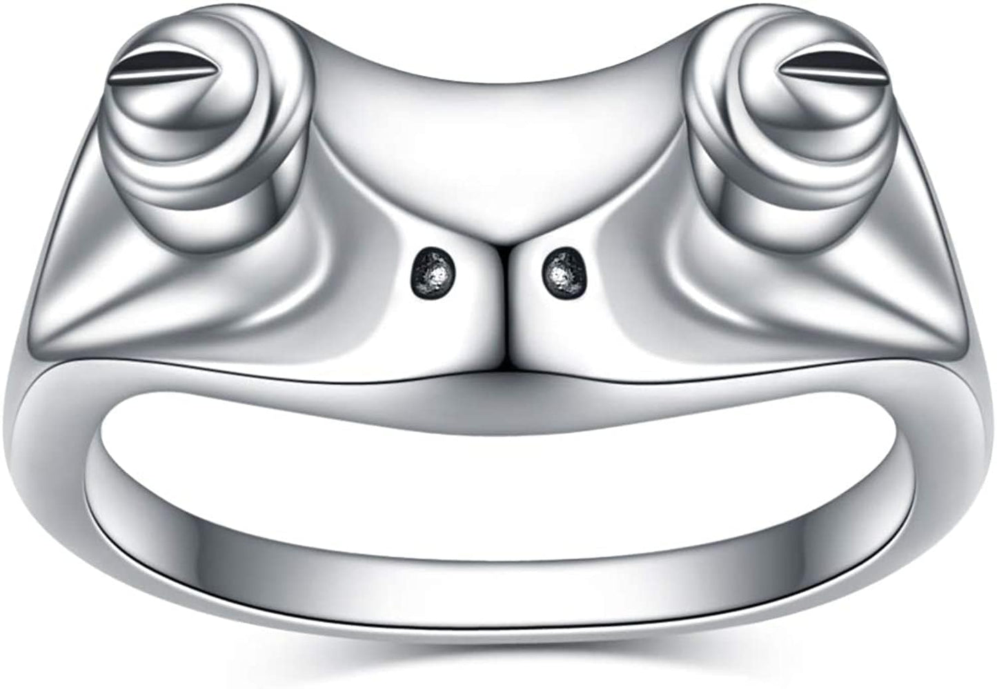 Sterling Silver Frog Rings for Women Vintage Cute Animal Finger Ring Silver Fashion Party Jewelry Gifts for Women Girl Frog Ring 1 / 7