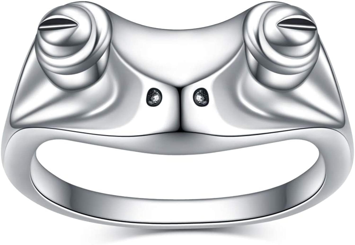 Sterling Silver Frog Rings for Women Vintage Cute Animal Finger Ring Silver Fashion Party Jewelry Gifts for Women Girl Frog Ring 1 / 7