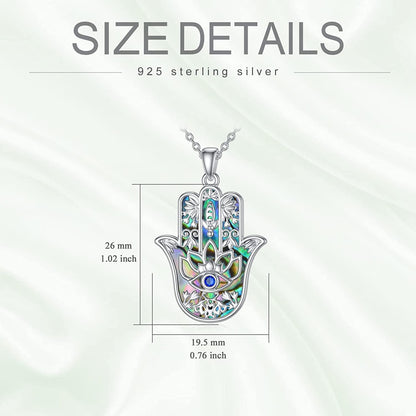 Sterling Silver Hamsa Fatima Necklace Elephant Necklace Blue Eye Pendant Jewelry for Men Women Girls Boy